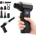 2-in-1 Compressed Air Duster & Vacuum – 150000RPM Electric Air Duster Rechargeable with Color Display, LED Light, 4-Speed Adjustable Mini Air Blower Cordless Duster for Keyboard, Printers, Car
