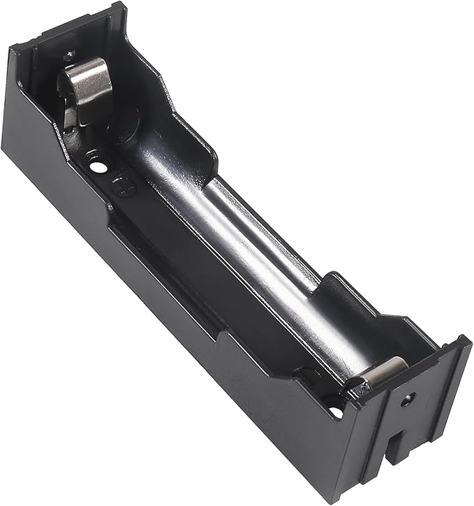 10pcs 18650 Battery Case Holder 1 Slots X 3.7V DIY 18650 Battery Storage Box, in Parallel Black Plastic Batteries Clip Box with Pin for DIY Parallel or Series Circuit PCB Projects