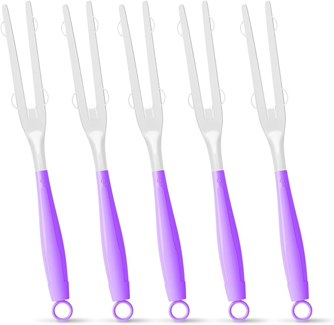 5PCS Duster Refills Folding Handles Set Compatible with Swiffer Dusters,Disposable Static Dust Removal Brush Handle for Dusting Electronics,Furniture,Blinds,Ceiling Fans (5, Purple)