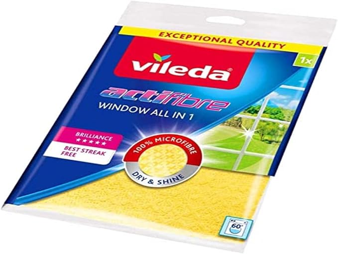 Vileda Actifibre Cloth for Cleaning Glass – Yellow