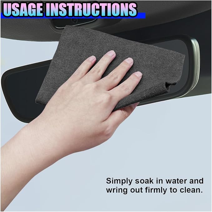 Thickened Magic Car Cleaning Cloth, Non-Streak & Lint Reusable Automotive Window Cleaning Rag, Strong Water Absorbent Microfiber Vehicle Washing Towel for Mirror, Glass, Kitchen(5PCS)