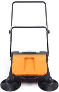 Hand Push Floor Sweeper 26 Inch 15L Walk-Behind Outdoor and Indoor Push Carpet Sweeper Hand-push Sweeping Sweeper Foldable Manual Industrial Push Cleaner for Street Garden Warehouse Sweeping Cleaning
