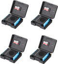 Pack of 4 Plastic Protective Storage Case Boxes Compatible with Battery of Gopro Hero 8/9/10/11/12/13 Black Cameras, Multifunctional Battery Case Organizer with Memory Card Slot