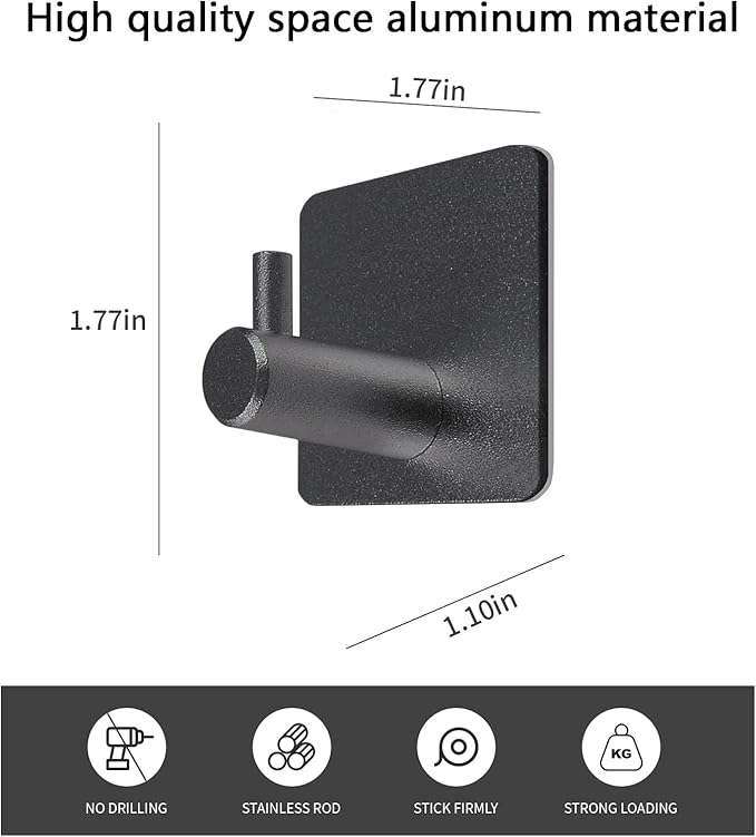Paoli Heavy Duty Self Adhesive Hooks - Sturdy self Adhesive Hooks for Home, School and Office Easy to fit and Remove(4PC)