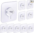 Adhesive Hooks for Wall(13lb Max), Wall Hangers Without Nails for Photos Frames, Utility Waterproof and Oil Resistant Hooks for Kitchen, Bathroom, Home and Office -10 Pack