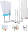 Plastic Bag Drying Holder, Bottle Drying Rack, Multifunctional Kitchen Grocery Bag Stand, Collapsible Cup Draining Rack for Wine Decanter, Mugs, Mason Jars, Water Bottle (10.63 Inches Height)