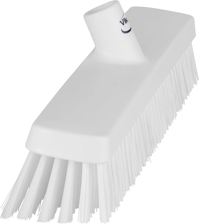 Vikan 31755 16" Heavy-Duty Push Broom, Soft/Stiff, White