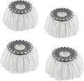 4 Premium Replacement Mop Heads Refills, Compatible for Hurricane Spin Magic Mop Head, fits 6.3‘’ Standard Replacement Round Spin Mop Heads Microfiber, Inner Hole 2.5'' Only - Machine Washable, White