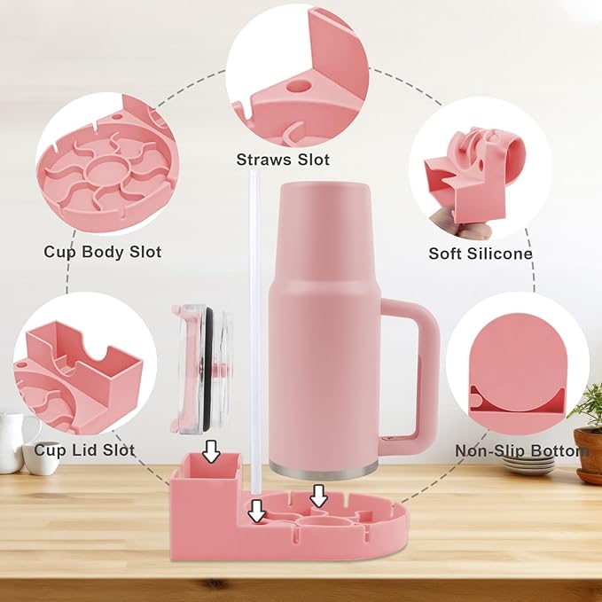 Water Bottle Drying Rack, Silicone Tumbler Drying Rack, Baby Bottle Dryer Holder, Cup Dryer for Stanley 20/30/40 oz, Mugs, Glasses