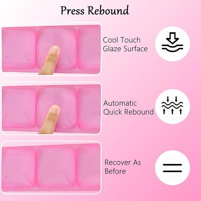 Acrylic Computer Keyboard Stand with Gel Plaid Wrist Rest Keyboard Riser with Comfortable Clear Silicone Mouse Wrist Pad Ergonomic Tilted Transparent Keyboard Holder for Desktop Office Hot Pink
