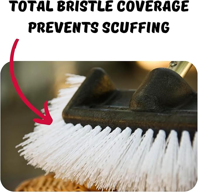Big Bird Brush (Stiff) White Boat Deck Scrub Brush for Cleaning and Washing - Boat Cleaner & Car Cleaner - Snap-On Attachment Only