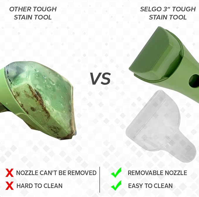 Replacement Green 3" Tough Stain Brush Tool with Removable Nozzle for Better Cleaning for All Bissell Carpet Cleaner Machines