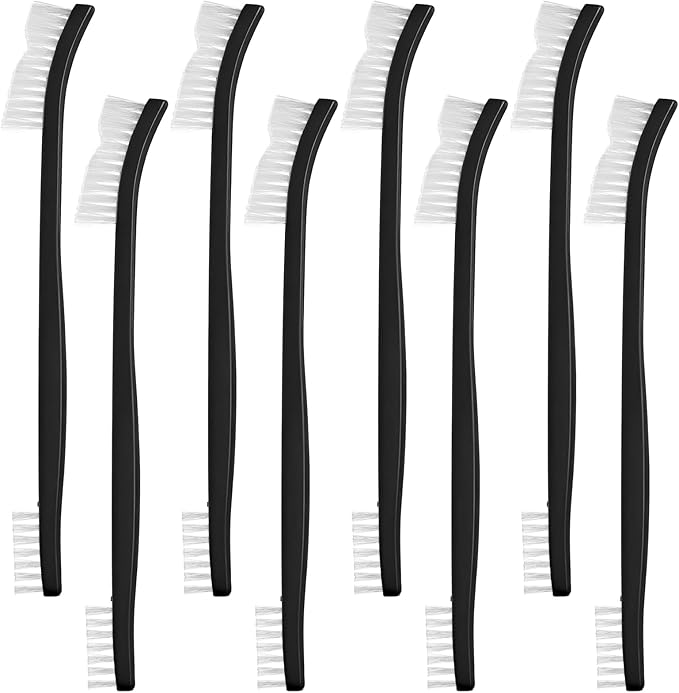 8 Pcs Small Cleaning Brushes, Double-Ended Jewelry Cleaning Brush Soft Nylon Bristles Detailing Crevice Brush Multifunctional Mini Gap Brushes for Jewelry Kitchen Sink Bathroom Corner Cars Small Space