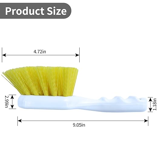 Cleaning Brush,Scrub Brush,Pot Brush,Utility Brush with Polypropylene Handle for Cleaning of Kitchen, Food Factory, Beverage Factory, Slaughterhouse,2PCS,Yellow