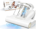Bed Vacuum Cleaner Mattress Vacuum Cleaner,16Kpa Powerful Handheld Vacuums with UV-C Light & Double Dust Cup & High Heating & Ultrasonic & HEPA Filter for Bed Sofa(Corded,Grey White)