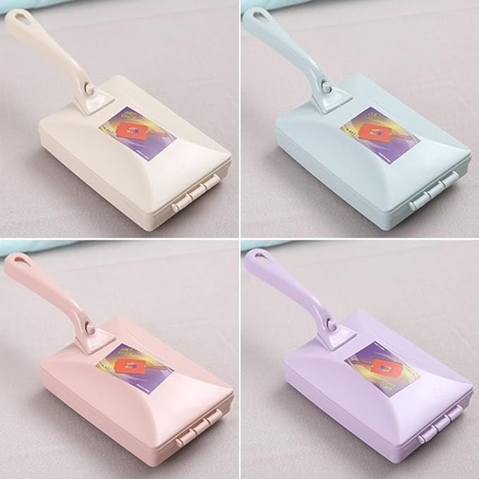 Carpet Debris Brush, Multi-Functional Handheld Double Roller Cleaning Brush, Carpet Table Sweeper Collector Brushes(Color:Random)