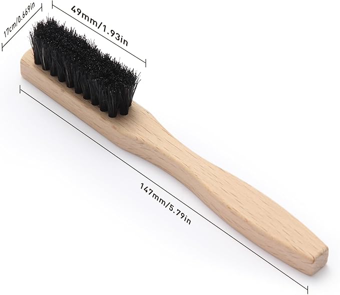 2-Piece Laundry Stain Brush, Laundry Brush for Scrubbing Out Tough Stains on Cloths and Fabrics, Natural Bristles Stain Remover Brush for Safe and Effective Stain and Odor Elimination