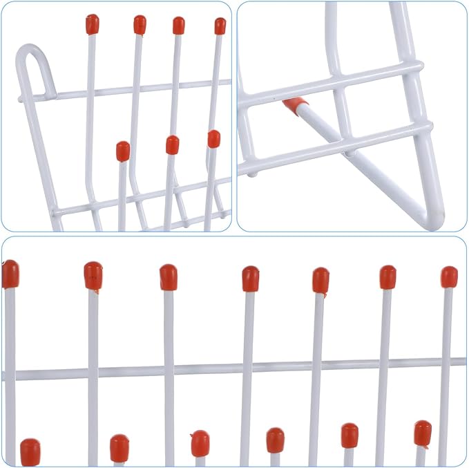 OUNONA Laboratory Beaker Drying Holder 24 Peg Lab Drying Rack Vertical Bottle Stand Test Tube Draining Rack for Lab Glassware Organization 11.81X11.81X4.52In