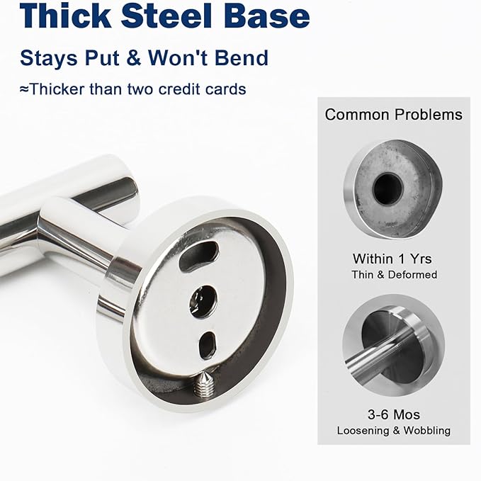 NearMoon Bathroom Toilet Paper Holder, Premium SUS304 Stainless Steel Rustproof Wall Mounted Toilet Roll Holder for Bathroom, Kitchen (1 Pack, Chrome Finish)