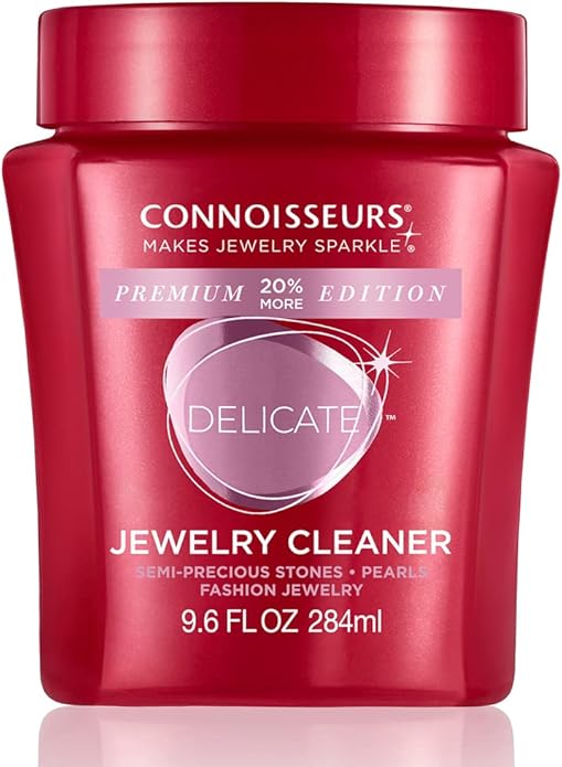 CONNOISSEURS Premium Edition Jewelry Cleaner, Value Size 9.6oz - Pick from Fine, Silver or Delicate Jewelry Cleaner
