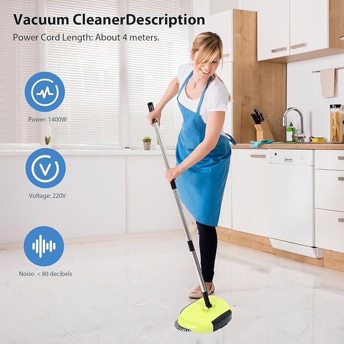 Manual Carpet Sweeper Mini Hand Push Sweeper 3 in 1 Household Cleaning Lazy Dustpan Trash 0¡ã Rotating Floor Cleaning Mop (Random Color)