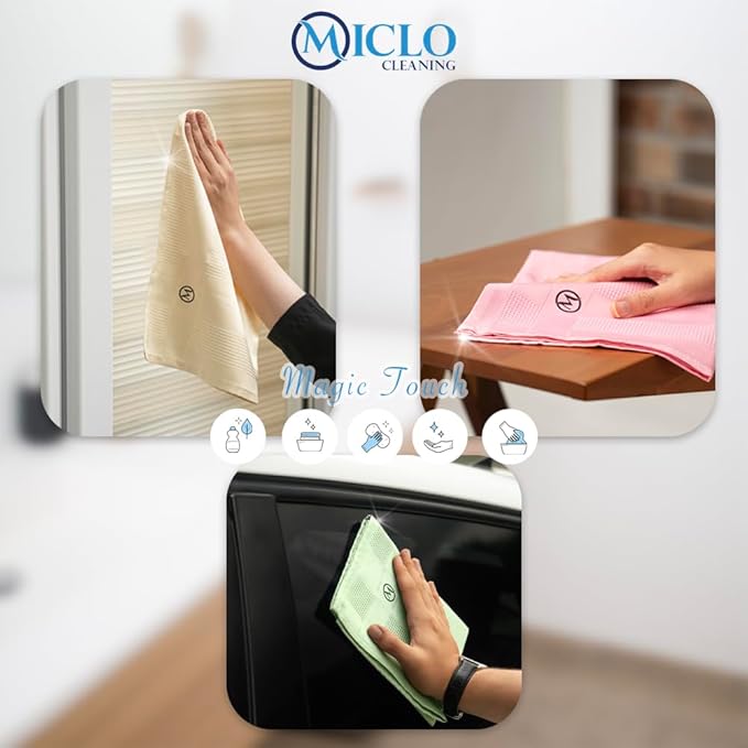 Microfibre Premium Cleaning Cloth Set of 3 - Magic Cloth | All Purpose, Absorbent Washcloth | Microfiber for Window, Kitchen, Bathroom | Lint-Free, Scratch-Free Glass CLoth | 16'' x 24'' | Soft Series