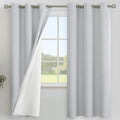 YoungsTex Light Grey Linen 100% Blackout Curtains 72 Inch Length for Bedroom, Thermal Insulated Full Room Darkening Drapes with Grommet for Living Room, 2 Panels, 42 X 72 Inch