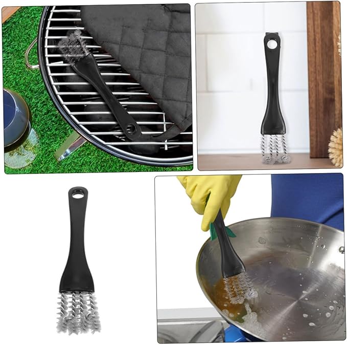 VANZACK 2pcs Versatile Stove Cleaning Brush Compact Grill Brush for Kitchen Stovetop Barbecue and Camping