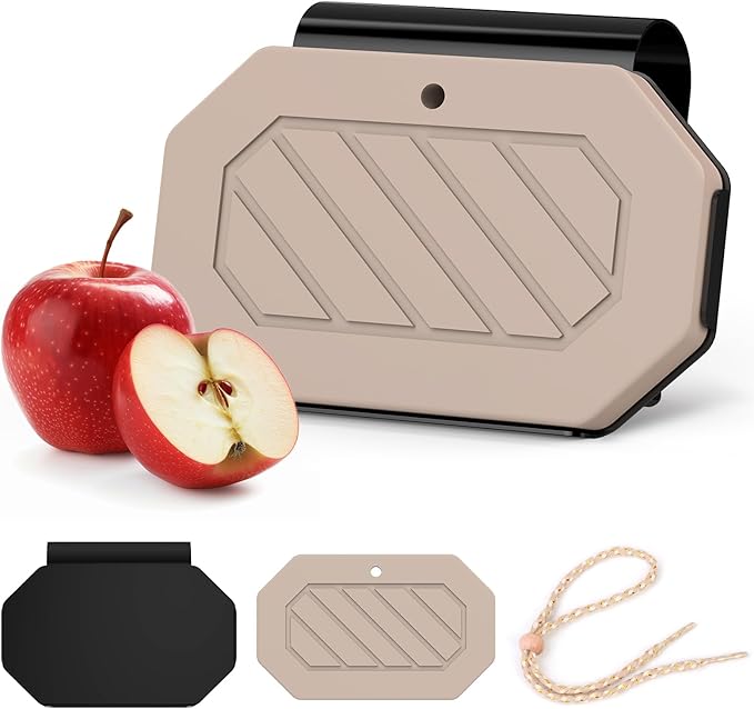 Car Air Freshener, 2-in-1 Stone Car Freshener with Visor Clip & Hanging Scent Diffuser, Natural Scent Stone Diffuser, Long-Lasting Odor Eliminator for Car or Home, Textured Apple Orchard
