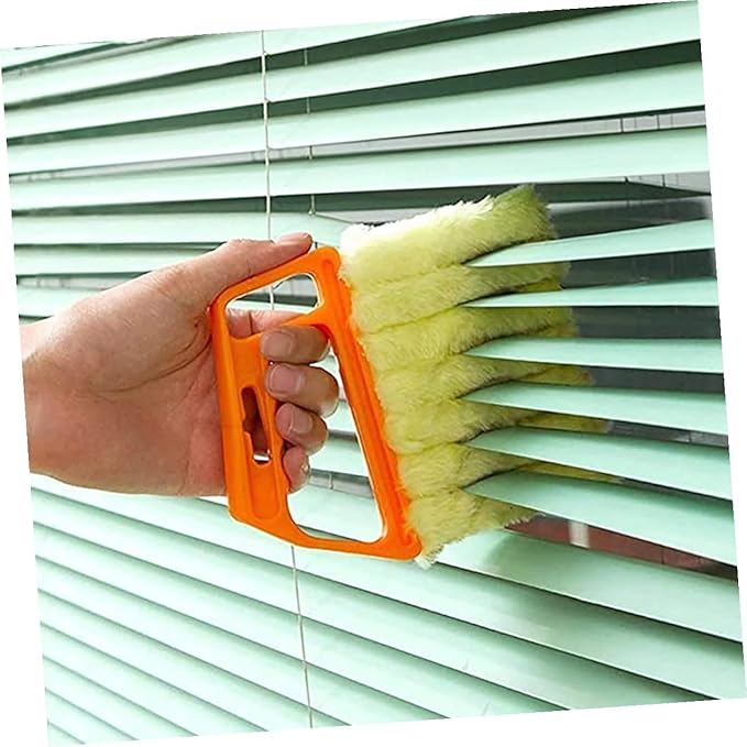 CLISPEED 2pcs Handheld Blinds Cleaning Brush Window Shutter Cleaner Brush for Air Conditioner Vents with 3-Tooth and 7-Tooth Design for Home Window Cleaning