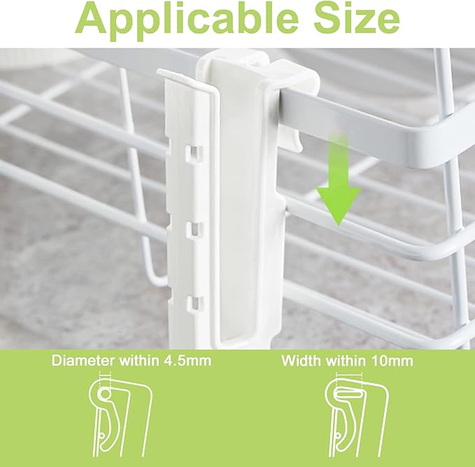 Cup Drying Hooks, 8Pcs Glass Bottle Drying Rack Hooks Shelf Basket Rack Hooks Bottle Drying Rack Stand Cup Holders for Dish Drainer Rack (White)