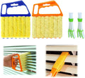 4PC Blind Cleaner Duster Tool, 2025 Upgrade Window Venetian Microfiber 7 Finger Duster Brush Dusting Cleaner Tools for Window Shutters Air Conditioner Vinyl Wood Blinds with 4 Cloth Cover (B)