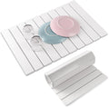 Stone Dish Drying Mat for Kitchen Counter, 23x15.3 Inch Large Fast-Absorbing Diatomaceous Earth Drying Pad, Quick Dry Foldable Stone Dish Mats for Countertop Dishes, Bottles, Cups and Utensils
