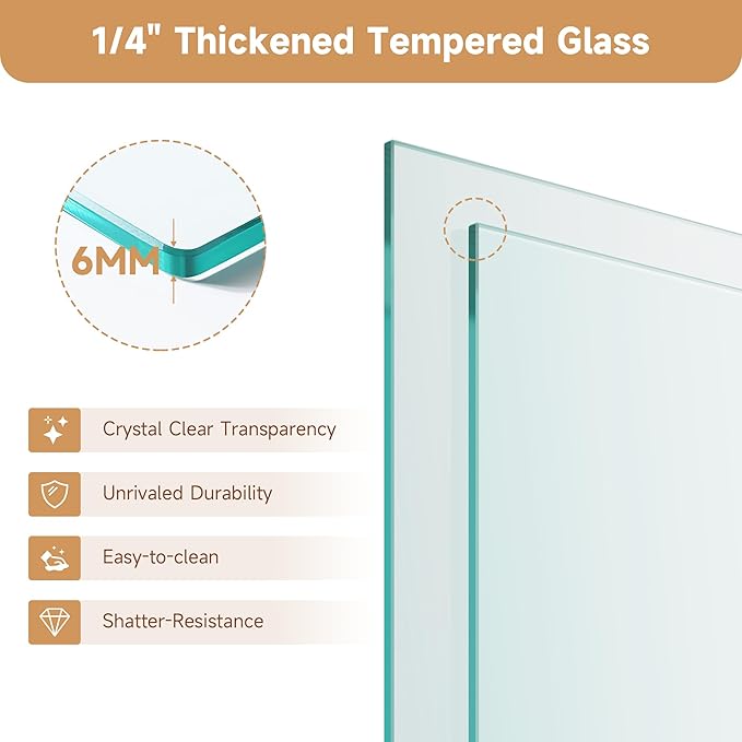 Shower Door 44-48 in. W x 72 in. H, UCALAFEE Semi-Frameless Double Sliding Shower Door with 1/4" (6mm) SGCC Clear Tempered Glass, Silent Soft-Close & Anti-Leak Walk-in Shower Door, Matte Black