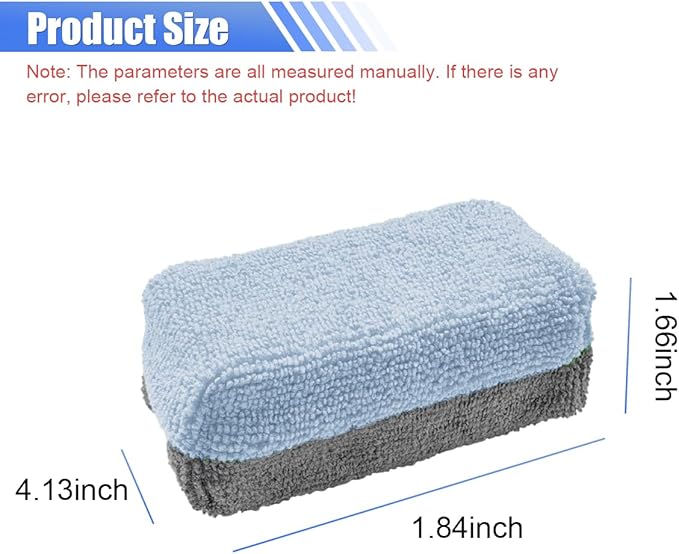 12PCS Ceramic Coating Applicator Sponge, Microfiber Rectangular Auto Polishing Cleaning Pads, Universal Automotive Detailing Sponge for Car Wax, Paint, Sealant Application (Blue)