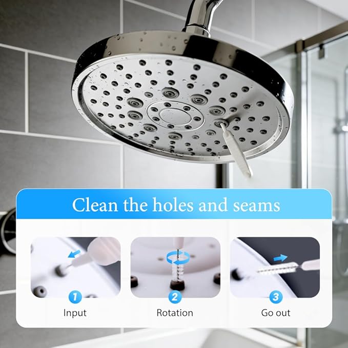 Shower Head Cleaning Brush for Small Hole, 2026 New Upgrade Gap Hole Anti-Clogging Cleaning Brush, Multifunctional Shower Cleaning Tools, Showerhead Cleaning Brushes Picks for Bathroom (20 Pcak)