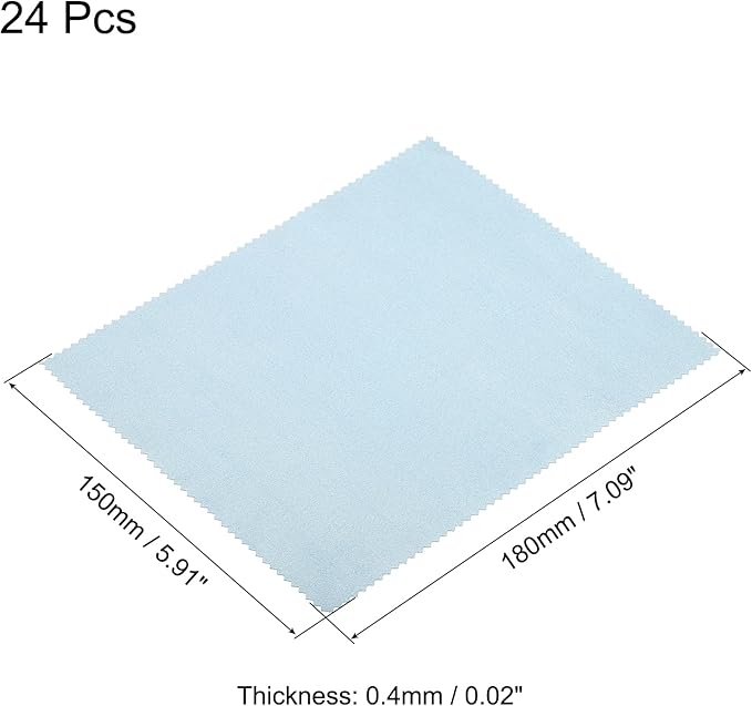 PATIKIL Eyeglass Microfiber Cleaning Cloth 7"x6", 24 Pack Glasses Cleaning Cloth Soft Suede Wipe Screen Cloth for Camera Lens Eyeglasses Screens in Individual Vinyl Pouch, Blue