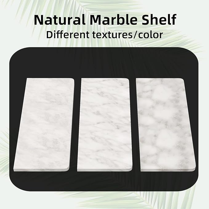 Brushed Nickel Toilet Paper Holder with Shelf, New Upgrade Double Toilet Paper Holder with Storage, Marble Roll Toilet Paper Wall Mount for Bathroom Washroom