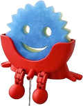 Cute Hanging Sponge Holder,Smiley Face Sponge Holder with Drainage Keeps Your Sponge Dry & Smiling,For Scrub Daddy Holder,Spac-Saving & Quick Drying Sponge Storage Organizer (red)