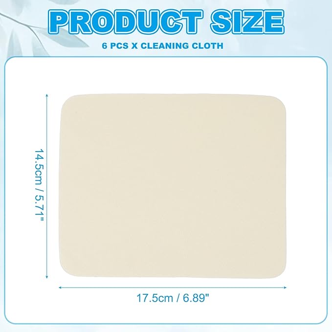 PATIKIL Glasses Cleaning Cloth 6.9" x 5.7", 6 Pcs Microfiber Eyeglasses Cleaner Cloths Soft Suede Wipe Screen for Camera Len Eyeglass Screens Phones Smart Devices, Beige