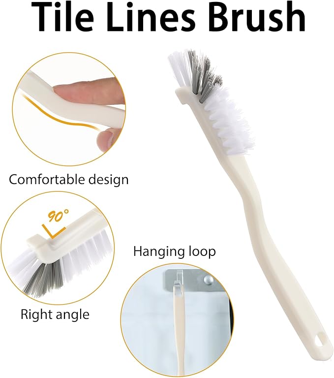 Kitchen Scrub Brush, Angle Cleaning Brush Right Angle Scrub Brushes Cleaning Dish Scrub Brushes for Sink Household Dish Edge Corners Small Space Crevice Cleaning with Stiff Bristles