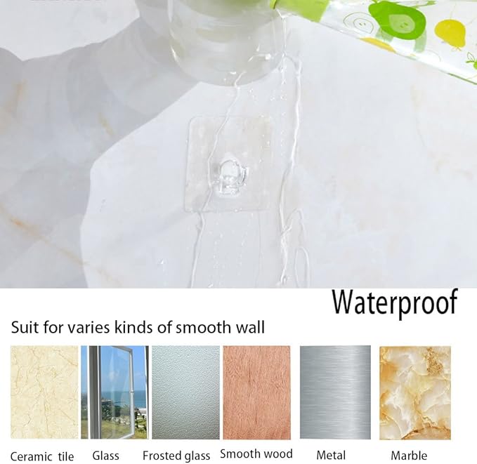 Hawsam 8PCS Clear Adhesive Sticky Wall Hooks,No Drilling Strong Waterproof Sticker Hanger for Kitchen, Shower and Bathroom 20kg/44lb. (Max Loading)