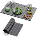 Dayacoco Stone Drying Mat for Kitchen Counter, Large Quick Dry Stone Mat, Collapsible Diatomaceous Earth Mats for Dishes Bottles Cups, Fits Any Countertop,23"×15.3",Gray gold