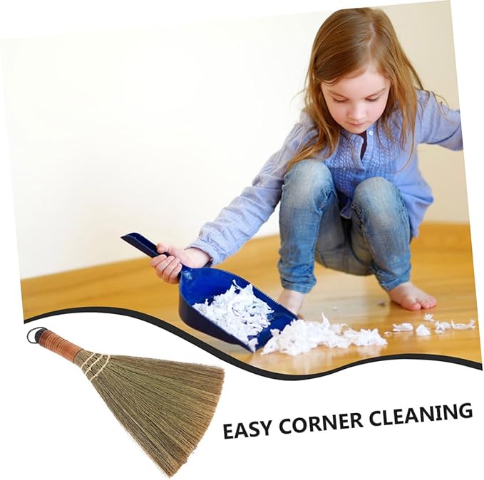 3pcs Lightweight Handheld Broom Set for Cleaning Wooden Floors Soft Bristles with Hanging Loop for Home and Office Use