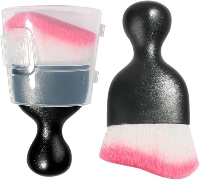 Car Interior Detailing Brush,Soft Bristle Cleaning Brush Car Detailing Brush Dusting Brush,Car Interior Cleaning Tool,Auto Detail Brush Car Dash Duster Brush (Black&Rose with Cap)