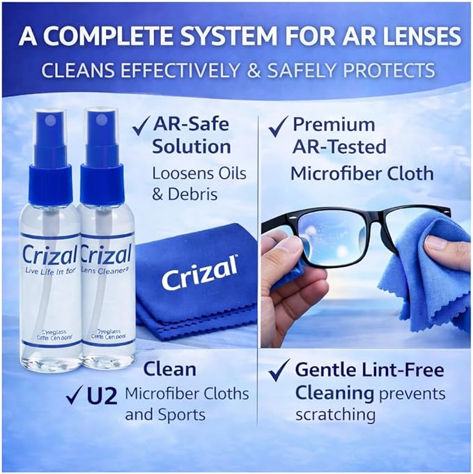 Eyeglass Lens Cleaning Solution – 2 Pack – Safe for AR-Coated Lenses – Designed & Tested by The AR Coating Experts
