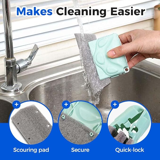Magic Window Track Cleaner, 2026 New Window Track Cleaner Brush, Windows Cleaning Brush, Multi-Functional Cleaning Tools for Sliding Door, Sill, Tile Lines (Beige 1PCS)