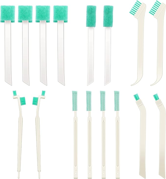 XINRUI 16 Pcs Small Household Cleaning Brushes, Deep Detail Crevice Cleaner Brush Crevice Cleaning Tool 8 in 1 Cleaner Brush for Small Holes Corner Space Keyboard Bottle Tile