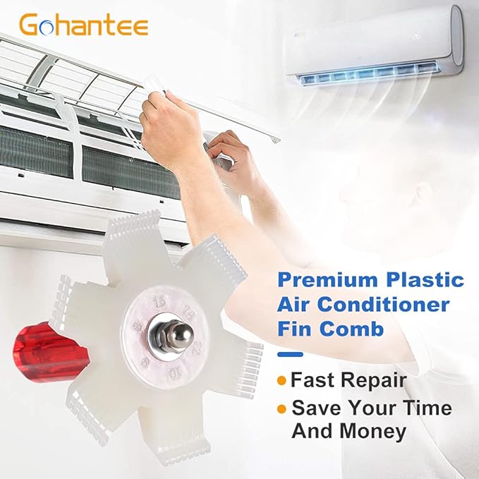 Air Conditioner Fin Comb Radiator Condenser AC Fin Straightener Cleaner Repair Tool Air Conditioning Brush Accessory for Cleaning Car Automotive Refrigeration Radiator Evaporator