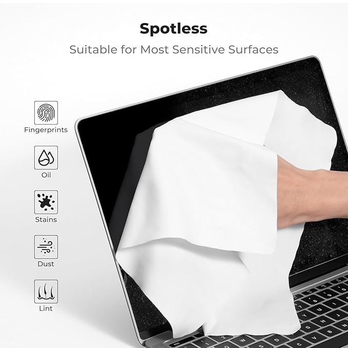 K&F Concept 3 Pack Microfiber Lens Cleaning Cloths 12x12in，Washable Reusable Vacuum Wrapped Glasses Cloth，Large-Size Microfiber Cloths for Cameras, Binoculars, VR Headsets, and Sunglasses
